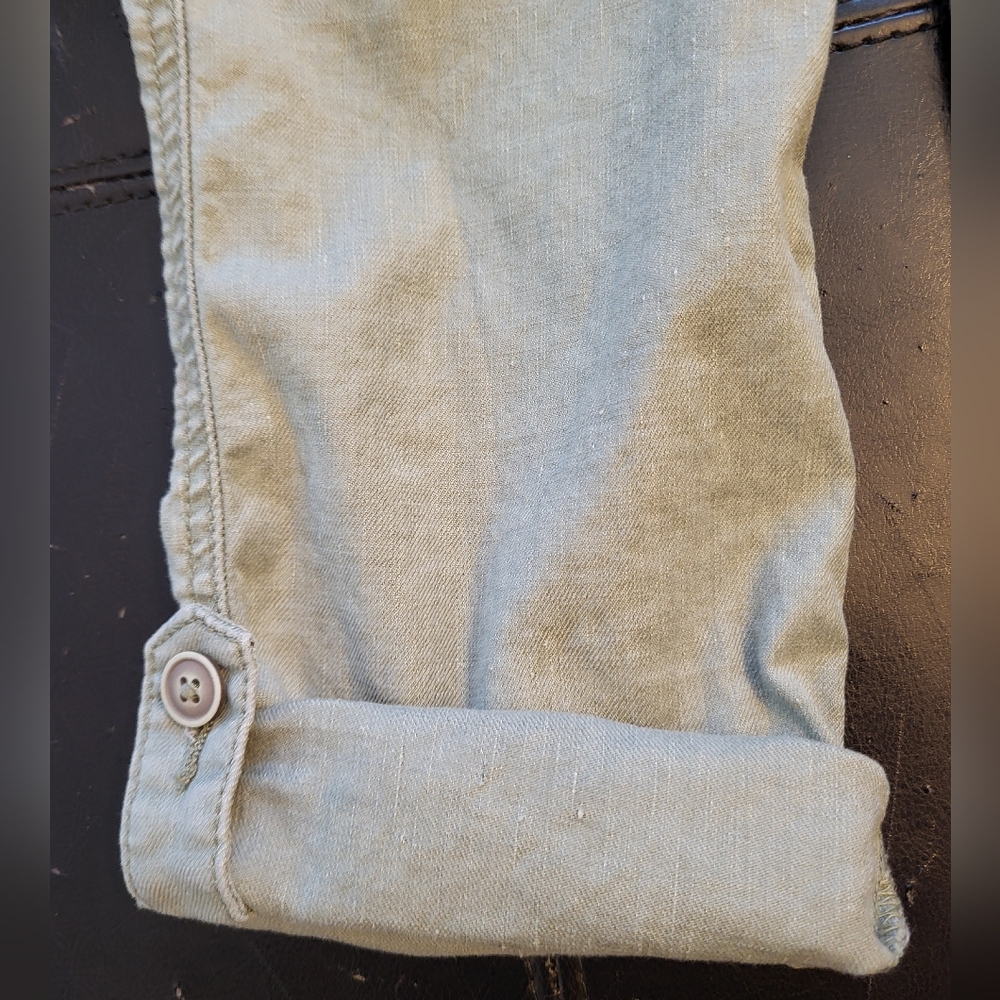 Anthropologie Level 99 Women's Green Cargo Pants - Size 25 - Picture 3 of 8